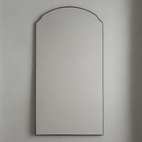 Extra Large Black Arched Slimline Mirror 180x100cm