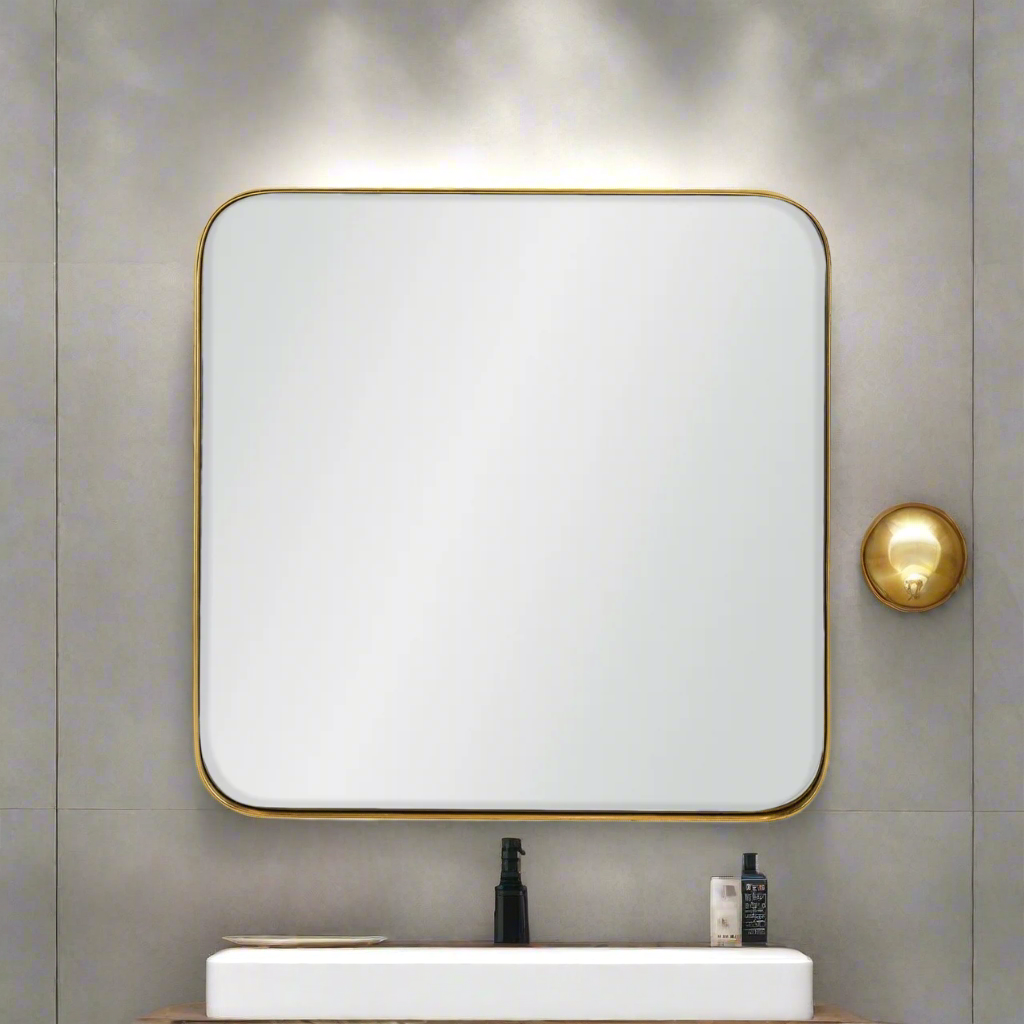 Small square gold mirrors perfect for bathrooms, a clean line with a simple frame. These gold framed mirrors come in several sizes and add a warmth to any wall as well as working well in most interiors.&nbsp;