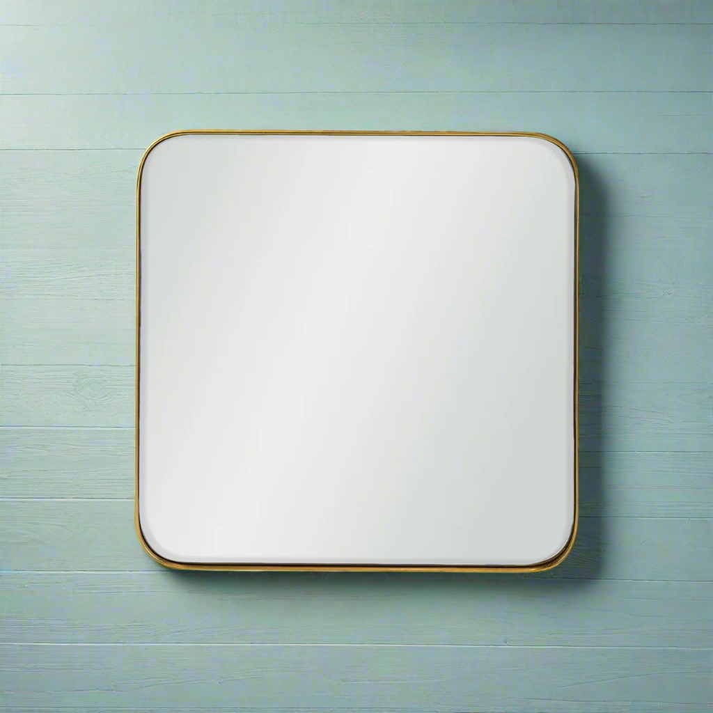 Small square gold mirrors perfect for bathrooms, a clean line with a simple frame. These gold framed mirrors come in several sizes and add a warmth to any wall as well as working well in most interiors.&nbsp;