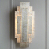Silvered Deco Wall Light in Art Deco style with layered geometric panels and aged silver finish, ideal for ambient lighting in traditional interiors.
