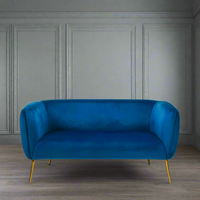 Rust Velvet Sofa 142 cm