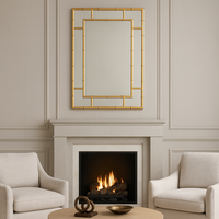 Gold Metal Bamboo Mirror 100 cm x 70 cm