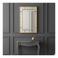 Gold Metal Bamboo Mirror 100 cm x 70 cm