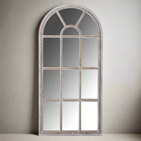 Beaded Ash Window Mirror 117 cm