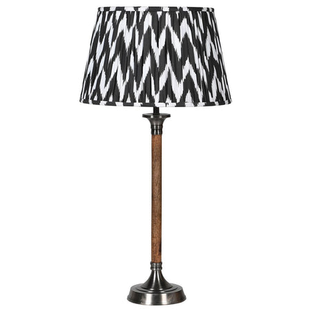 Black Wooden Lamp & Jute Shade 57 cm