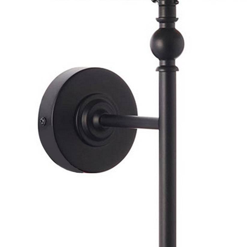 Classic shaded wall light in matt black metal. 