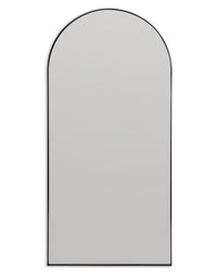 Tall Black Metal Arched Wall Mirror 155 x 75 cm