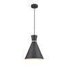 Metal Pendant - Conical - Black 25cm