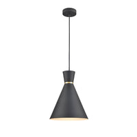 Metal Pendant - Conical - Black 25cm