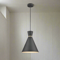 Metal Pendant - Conical - Black 25cm