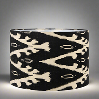 Black Cotton Ikat Patterned Lamp / Pendant Shade - 40/35/30 cm