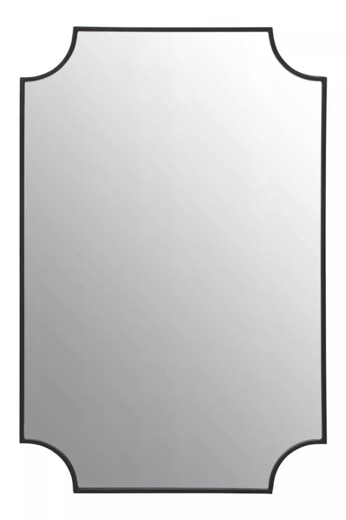 Black Curved Edge Mirror 117 x 77 cm