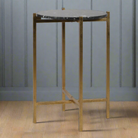 Black Marble on Gilt Side Table 63 cm