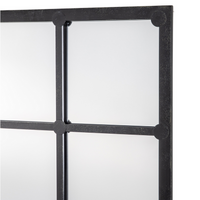 Black Iron Graphic Window Mirror 150cm x 133cm