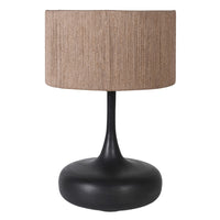 Black Wooden Lamp Jute Shade 57 cm