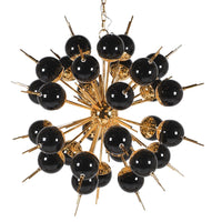 Black Glass 18 Globe Chandelier 85cm