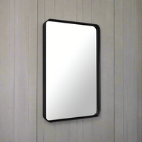 Black Steel Framed Mirror  91 cm