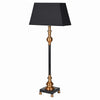 Bring timeless sophistication into your home with this tall black and gilt lamp, designed to make a statement in any room. Featuring a sleek black base accented with warm antique gold detailing, this lamp perfectly balances modern elegance with traditional charm. The structured black shade softens the glow, creating ambient lighting ideal for living rooms, bedrooms, or entryways.

Crafted for both style and function, this decorative table lamp adds height, drama, and a touch of luxury to side tables, consol