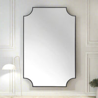 Black Curved Edge Mirror 117 x 77 cm