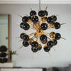 Black Glass 18 Globe Chandelier
