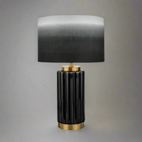 Black & Gold Lamp with Ombre Shade 47 cm