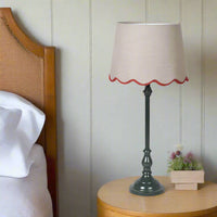 Dark Green Metal Slim Table Lamp & Shade