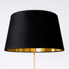 Oversized Black Velvet Lampshade with Gold Lining