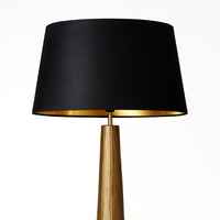 Oversized Black Velvet Lampshade with Gold Lining