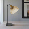 Black Table Lamp with Brass Mesh Shade