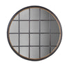 Round Black Window Mirror 120 cm