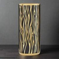 Black and Gold Striped Umbrella Stand H: 45 cm