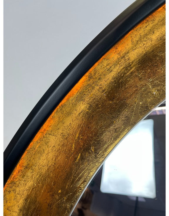 Black & Bronze Gold Lit Metal Mirror 120cm