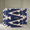 Blue Cotton Ikat Patterned Lamp / Pendant Shade - 40/35/30 cm