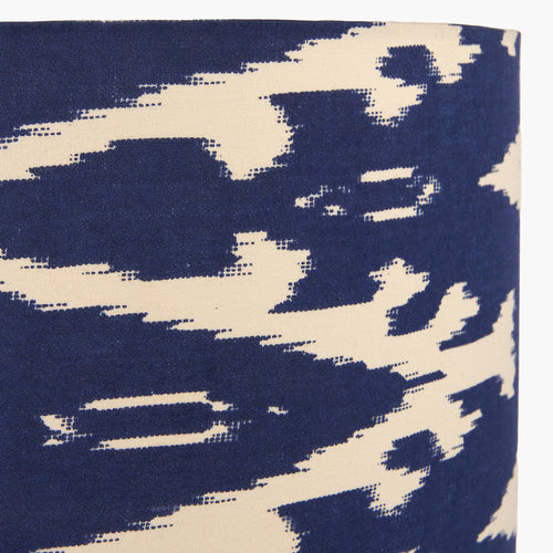 Blue Cotton Ikat Patterned Lamp / Pendant Shade - 40/35/30 cm