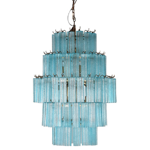 Turquoise Glass Chandelier - 117cm