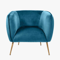 Blue Velvet Chair W: 79 cm D: 73 cm H: 71 cm