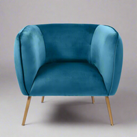 Blue Velvet Chair W: 79 cm D: 73 cm H: 71 cm