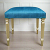 Blue Velvet Dressing Table Stool with Gold Legs 47cm