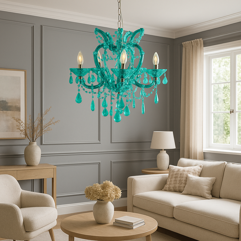 Blue Crystal Chandelier
