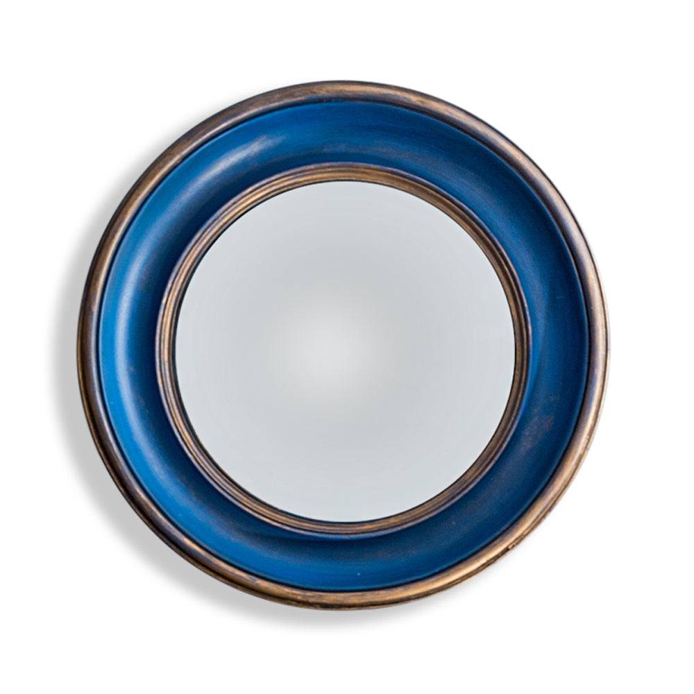 Very small convex mirrors look great on any wall as an assorted cluster. Purchase a few of these in assorted sizes and colours and see how your blank wall transforms.