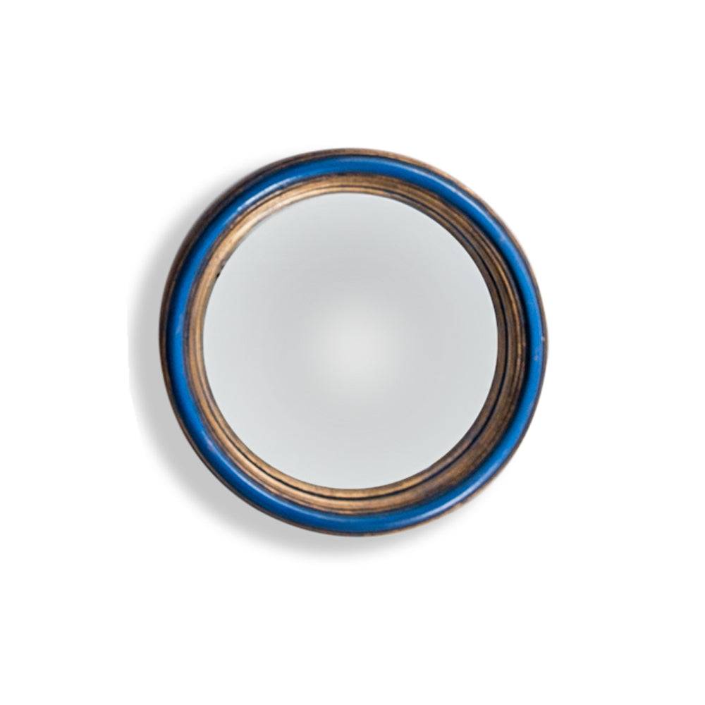 Very small convex mirrors look great on any wall as an assorted cluster. Purchase a few of these in assorted sizes and colours and see how your blank wall transforms.