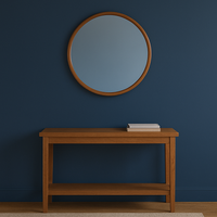 Round Wooden Wall Mirror 80 cm