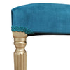 Blue Velvet Dressing Table Stool with Gold Legs