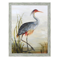 Blue & Red Heron Print 110 cm x 78 cm
