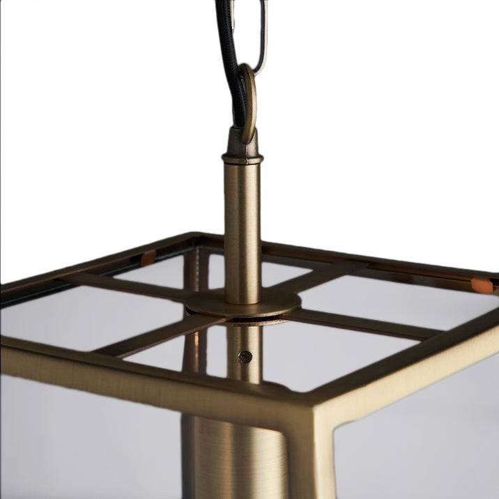 Detail of the top of the antique Brass Lantern Light
