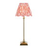 Tall Brass Lamp Base with Pink Ikat Shade