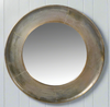 Round Mirror Antique Brass 88 cm