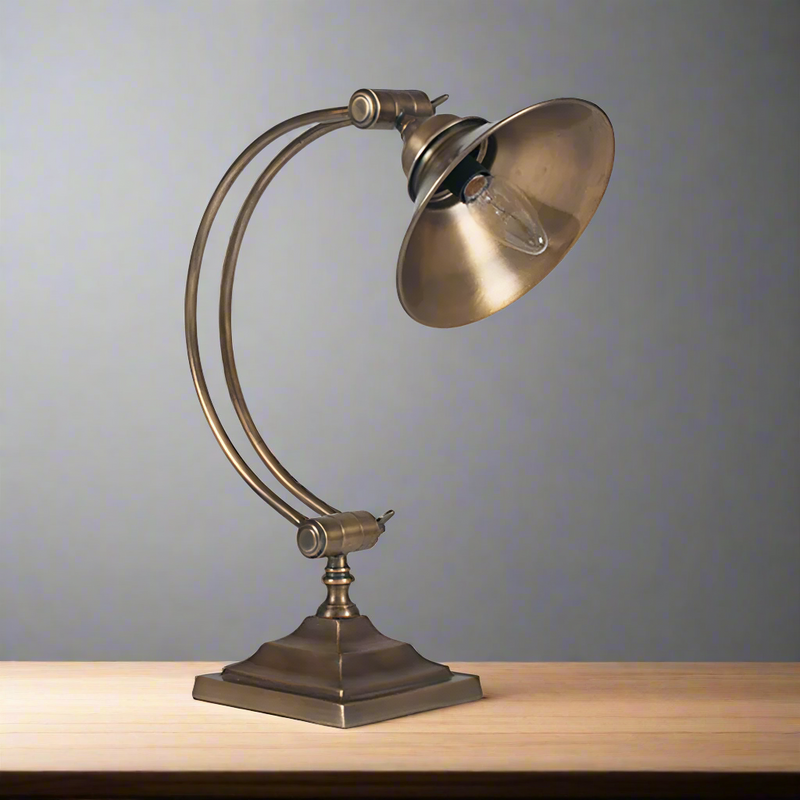 Brass Desk Light Curved H:42 cm