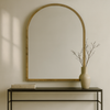 Distressed Brass Metal Arched Wall Mirror 101 cm x 92 cm