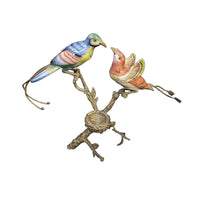  Porcelain & Bronze Bird Candle holder, a captivating blend of fine porcelain detailing and antique-style bronze craftsmanship. 